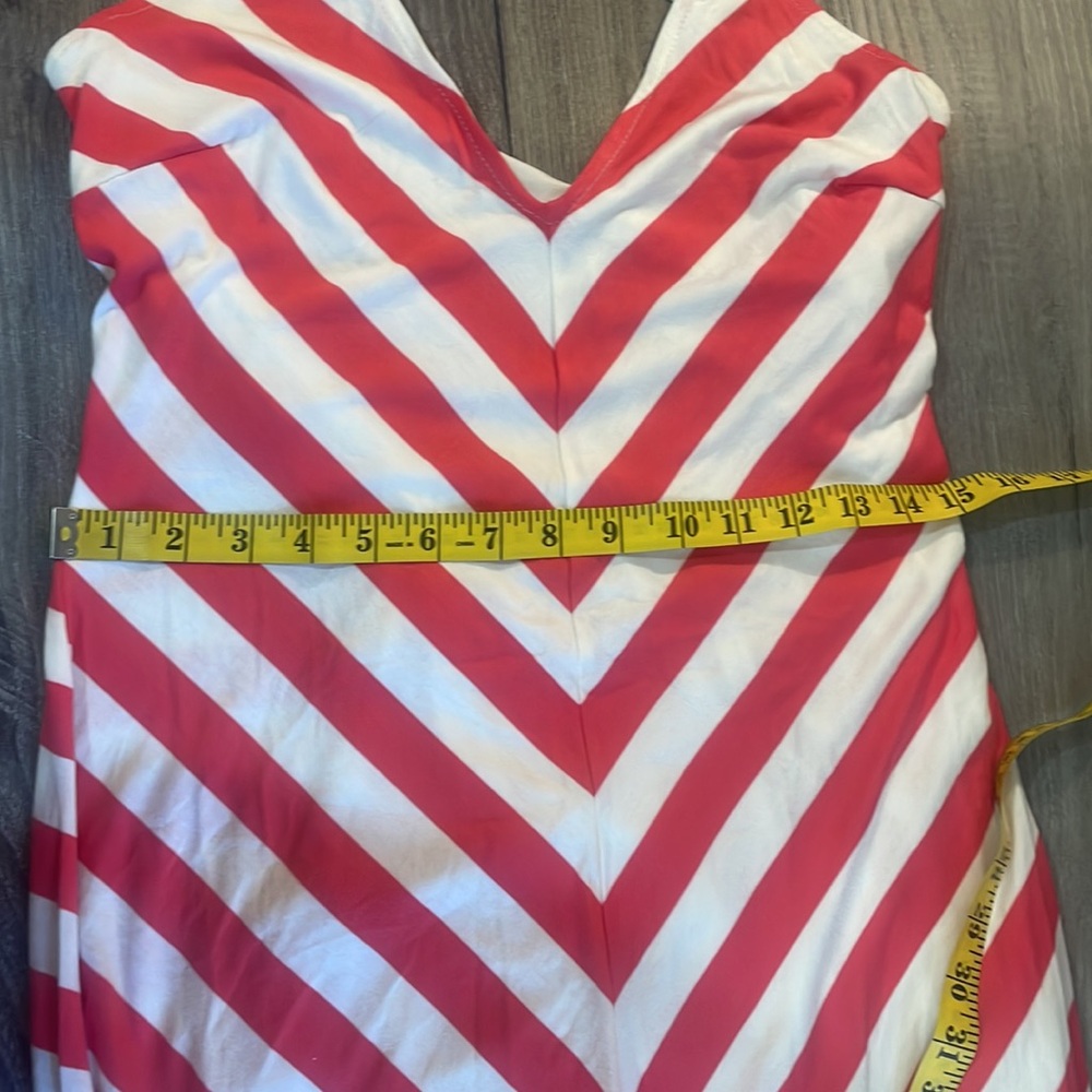 Chevron striped maxi Dress, white, Pink, Small - Picture 7 of 9